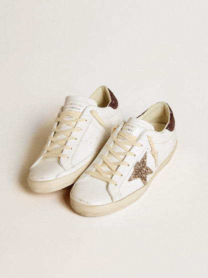 GGDB - Super-Star pour femme avec étoile à paillettes dorées et contrefort à paillettes bordeaux